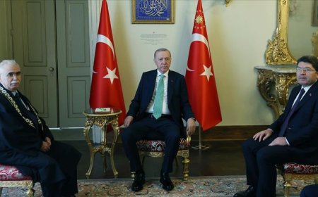 Başkan Erdoğan Dolmabahçe'de AYM Başkanı Kadir Özkaya'yı Kabul Etti