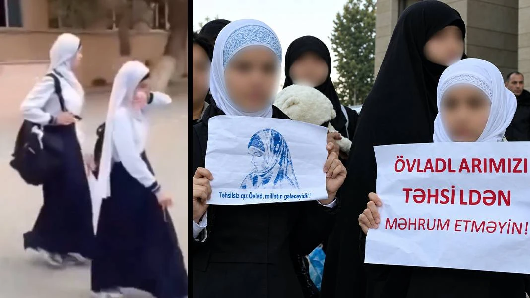 Azerbaycan’da başörtülü öğrenciler okula alınmadı