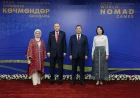 Erdoğan Bişkek Arena’da Caparov tarafından karşılandı, oyunlar başladı