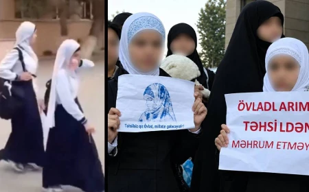Azerbaycan’da başörtülü öğrenciler okula alınmadı
